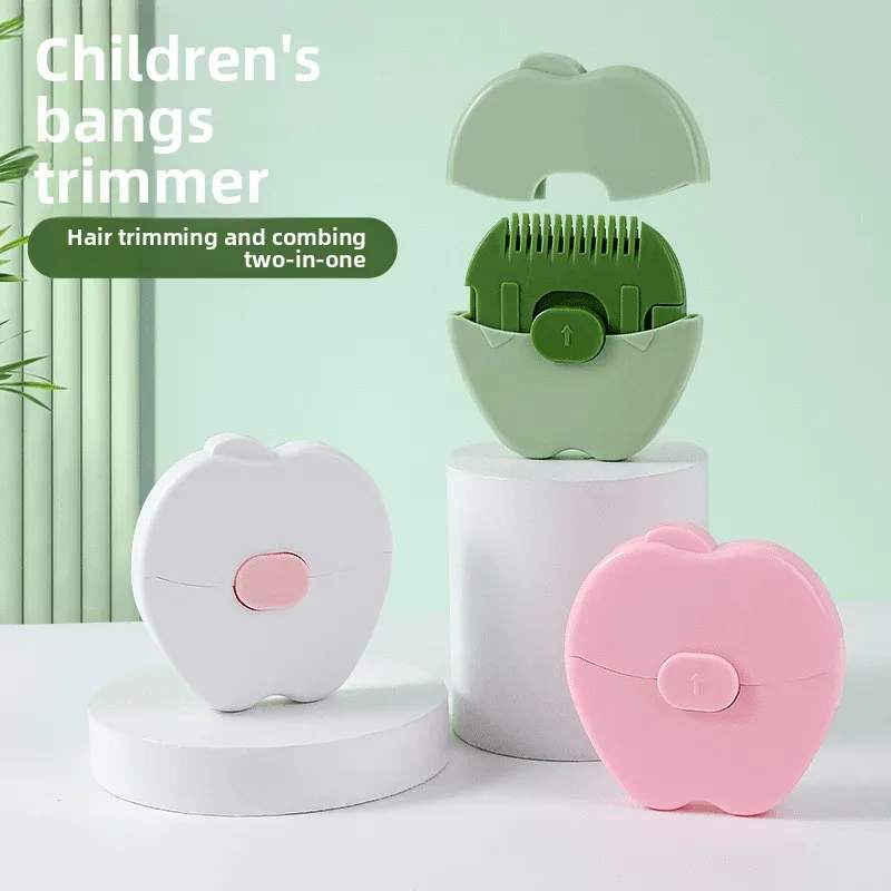 Alat Pemotong Rambut Bayi 2-in-1, untuk Poni Anak, Rambut Rusak, Ujung Rambut Bercabang, Sisir Tipis, Perawatan Rambut, Sisir Mini Portabel