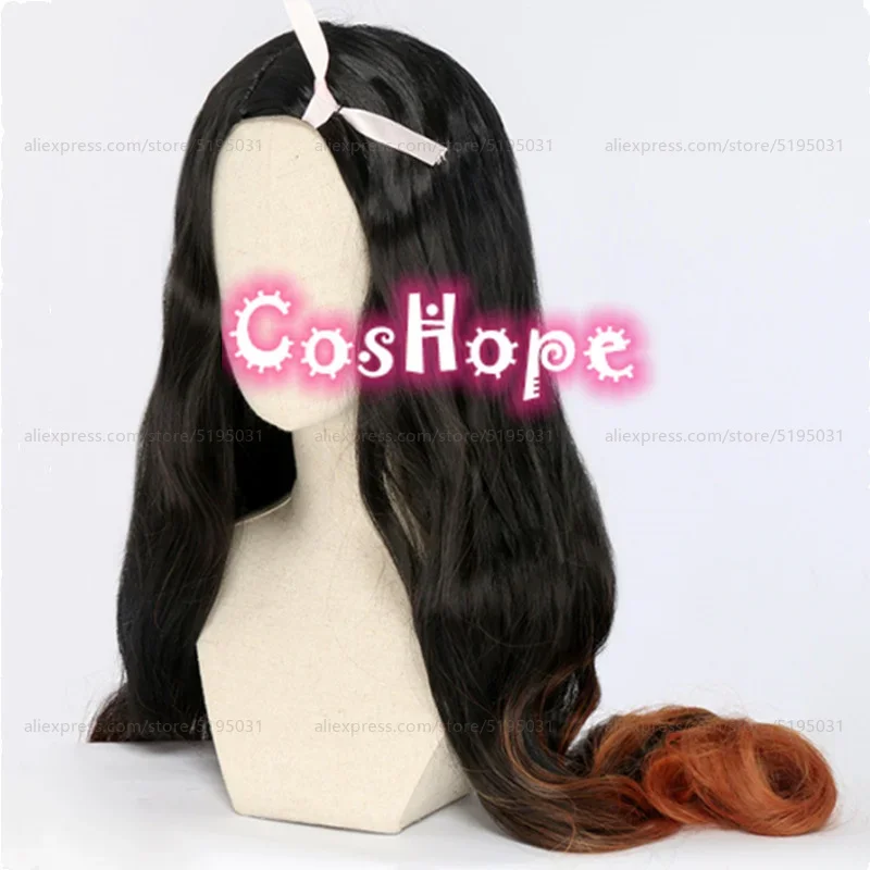 

Nezuko Cosplay Wig Cosplay Curly Black Orange Gradient Wig Cosplay Heat Resistant Synthetic Wigs
