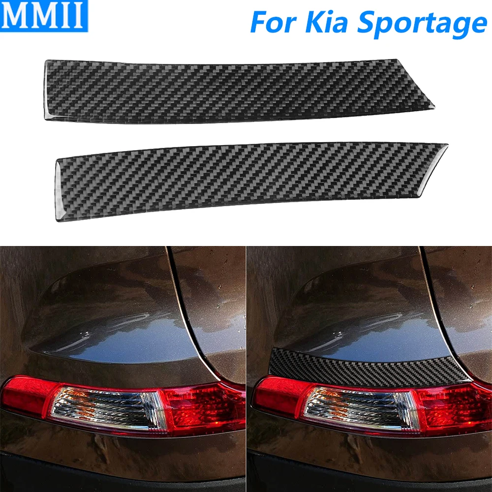 

For Kia Sportage 2011-2016 Real Carbon Fiber Rear Taillight Lamp Upper Panel Decorative Cover Car Accessories Decoration Sticker