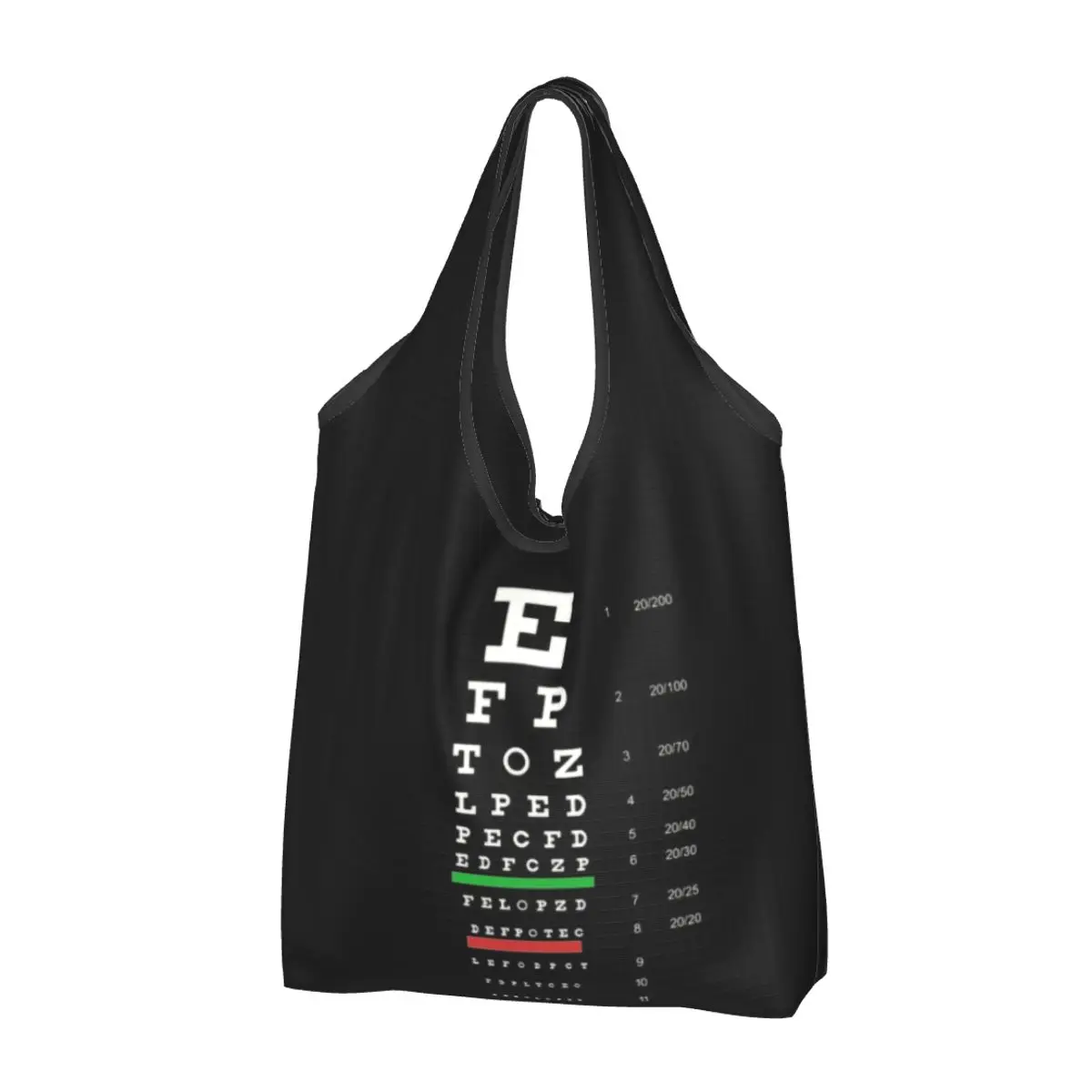 Snellen Eye Chart Grocery Tote Shopping Bags donna Kawaii optometrista ottico Shopper borsa a tracolla borsa di grande capacità