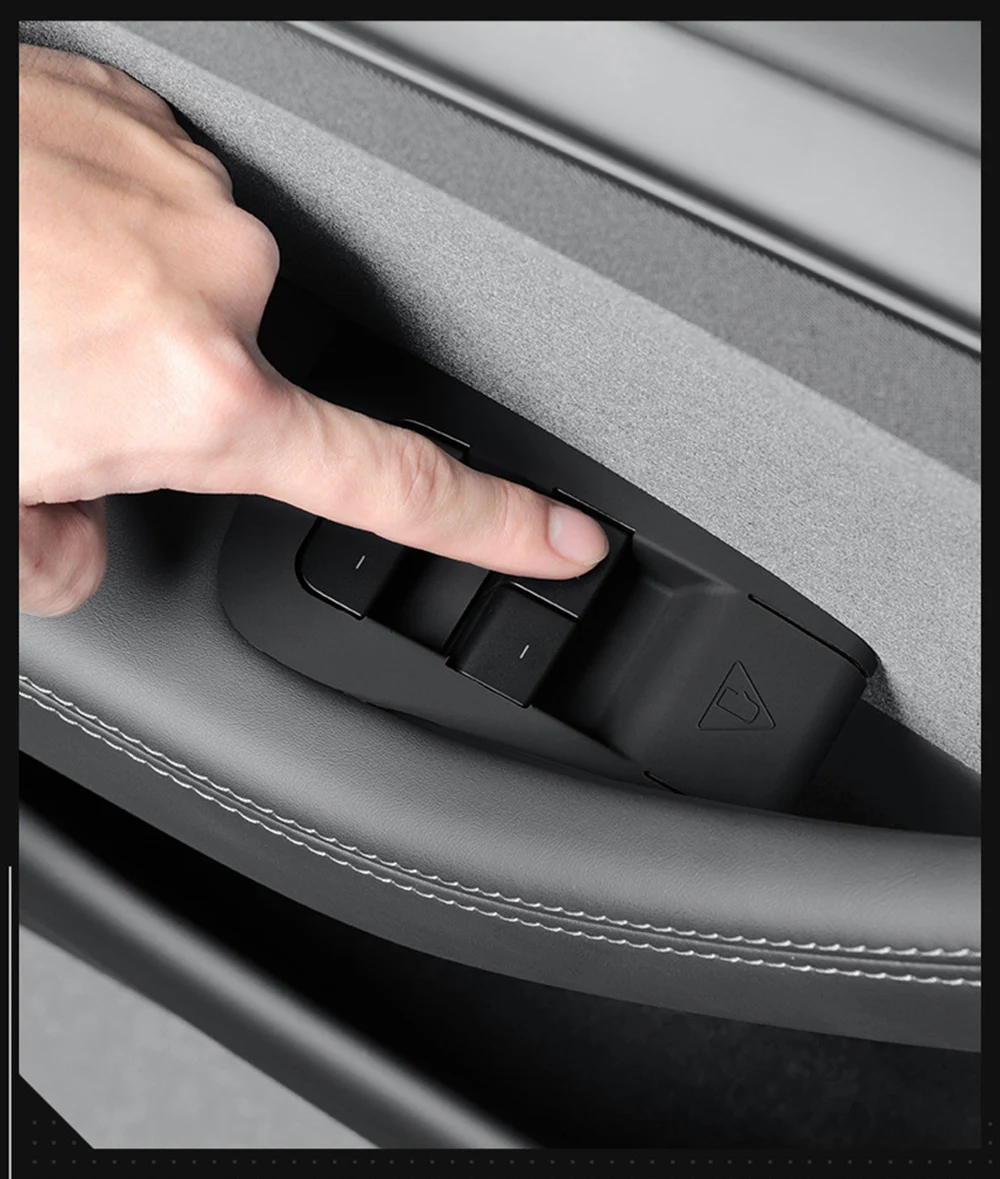 Weiße Fensterheber-Schalterabdeckung für Tesla Model Y Juniper 2026 2025 Innenraum-Zierleisten Aufkleber Zubehör 4 Stück – Detail 4