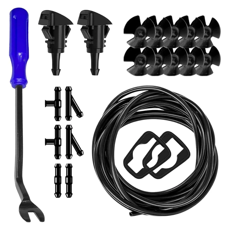 Vehicle Washer Hose Repair Parts 4805742AB with Nozzles and Clips Use