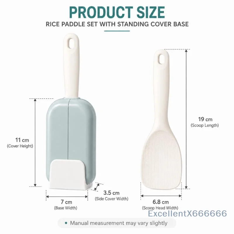Non-stick Stand-up Rice Paddle Stand Rice Spoon Holder Automatic Opening Closing Food Grade Rice Spatula Spoon