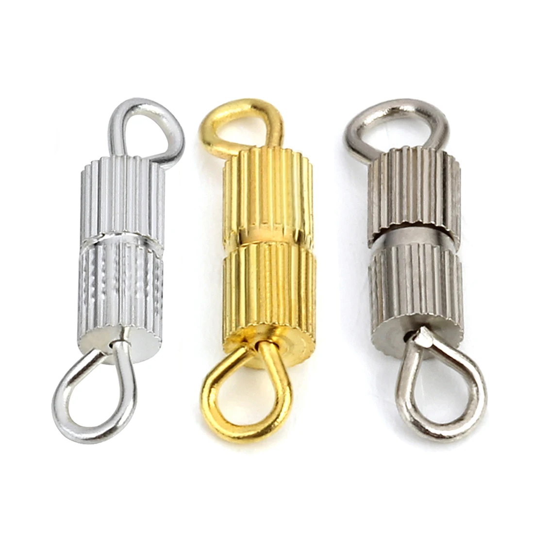 30pcs/lot Metal Cylinder Clasps Fasteners Buckle End Clasps Connector For DIY Jewelry Making Necklace Bracelet Accessories