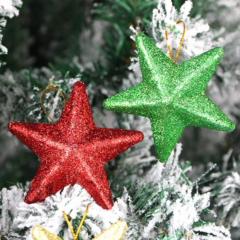 (6 قطعة/حقيبة) 7.36 سنتيمتر عيد الميلاد الملونة البصل الأخضر الوردي ستار قلادة شجرة عيد الميلاد مطابقة تصميم الشعور #2