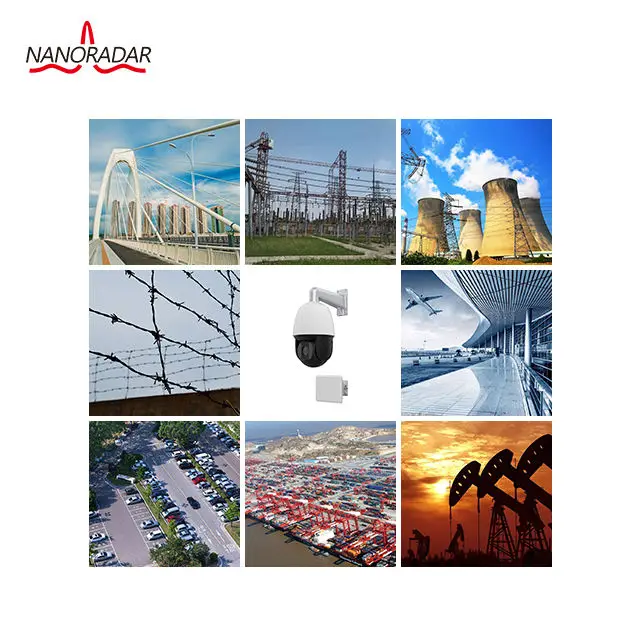 Nanoradar NSR100W 24GHz ตรวจจับมนุษย์/ยานพาหนะบุกรุกโรงกลั่นน้ำมันเรดาร์, โรงไฟฟ้า, สนามบิน, การป้องกันท่าเรือ