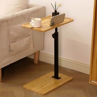 Bamboo Sofa Tray Mobile High Load-bearing Capacity Bathroom Tray Phone Holder Adjustable Portable Table Without Occupying Space