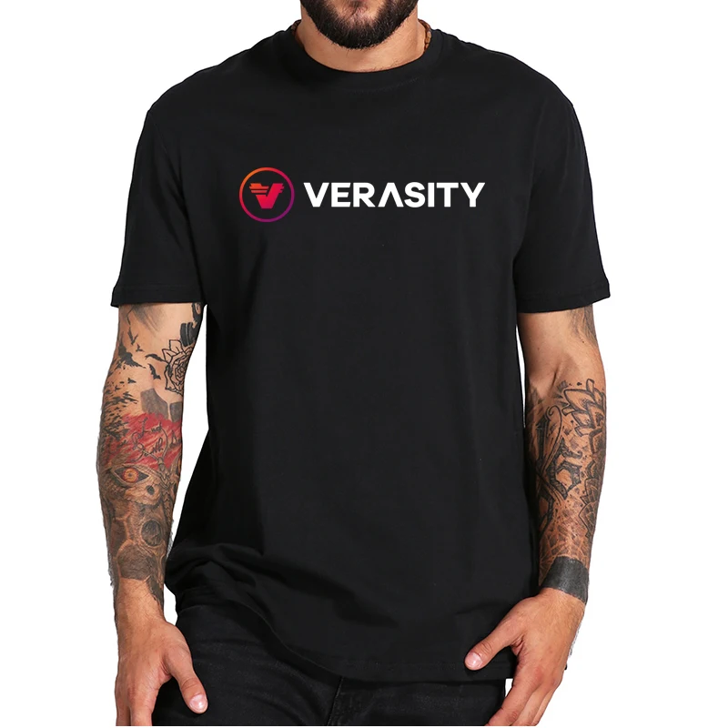 Man tshirt Verasity Crypto T-shirt Vra Logo Video Platform Token Funny Tee High Quality Cotton Summer Men's Clothing EU Size