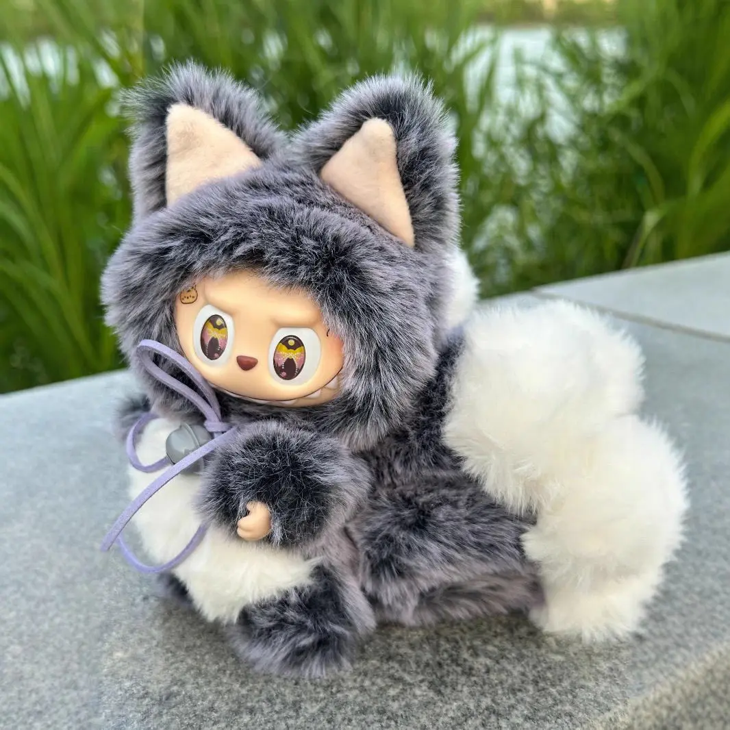 

2025 for Labubu Nine-tailed Fox Clothes Cute Vinyl Doll 17cm V1 V3 DIY Clothes Accessories Toys Gifts Decoration Pendant Set