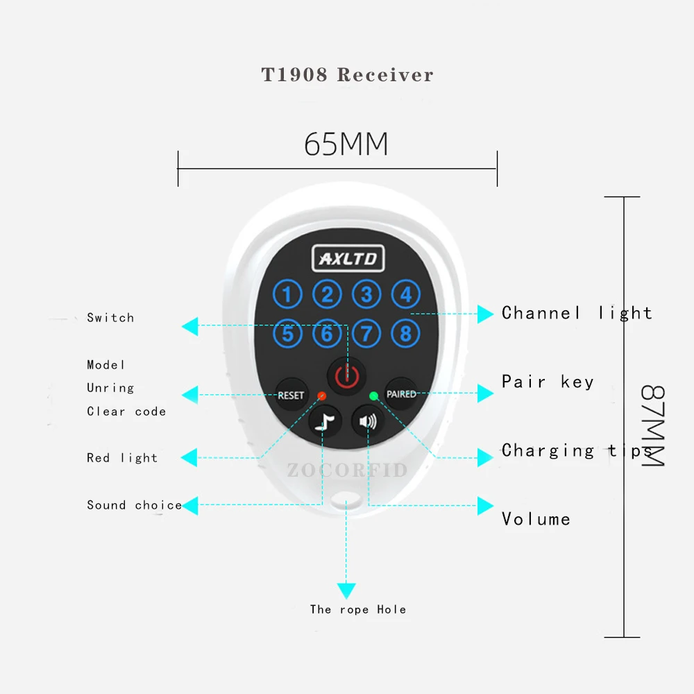 Caregiver Pager Nurse Call Button For Elderly Digital Display Hospital Alert System Call Bell Smart