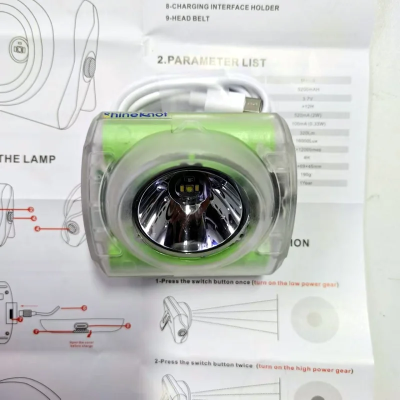 

Waterproof Mining Lamp Ip68 Explosion-Proof Mining Lamp Worker Headlight Outdoor Exploration Cave Lamp 60 Hours Endurance 18650