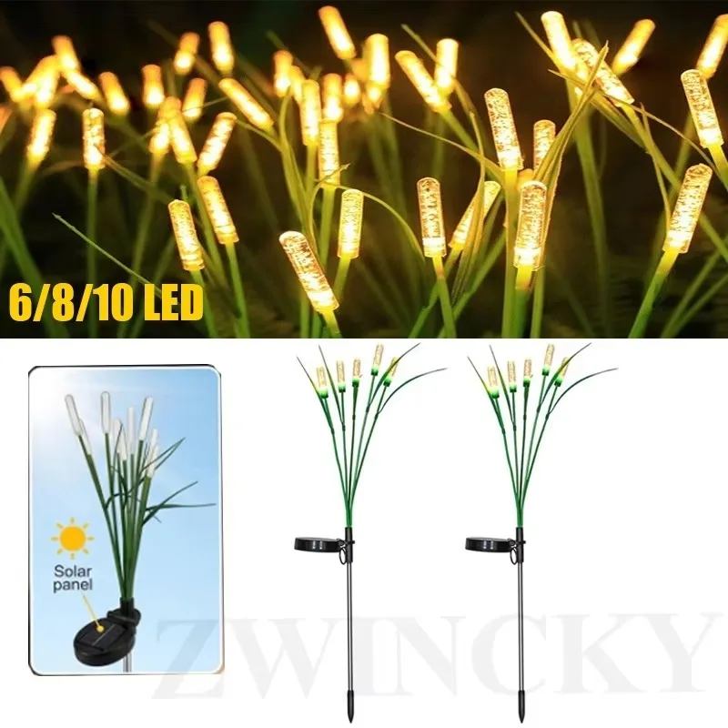 1PCS Solar Firefly Swaying Garden Light Outdoor Waterproof LED Reed Lamp Decoration Landscape Lights For Pond Patio Yard Pathway