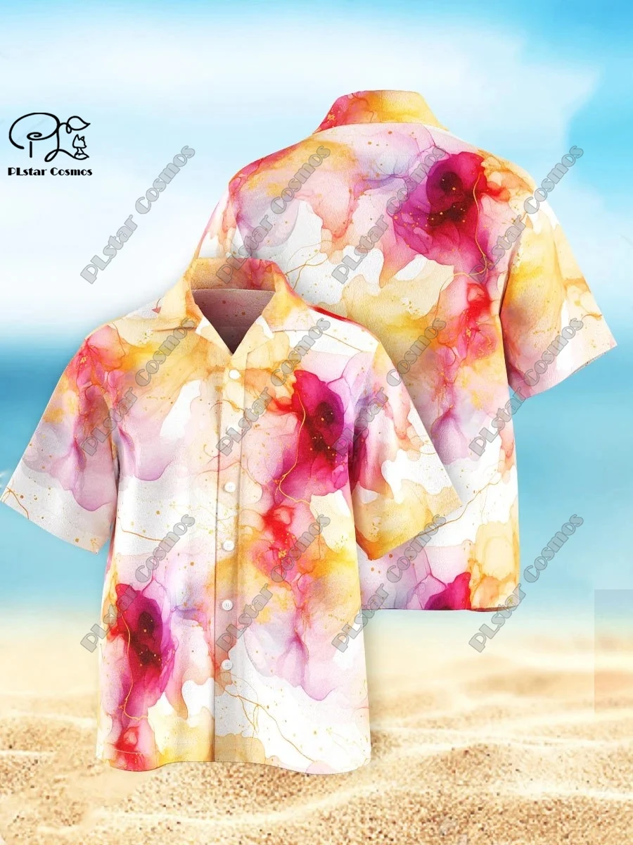 New 3D Printed Men's Sfumato Gradient Art Hawaiian Shirt Summer Short Sleeve Shirt Unisex Shirt Gift  1