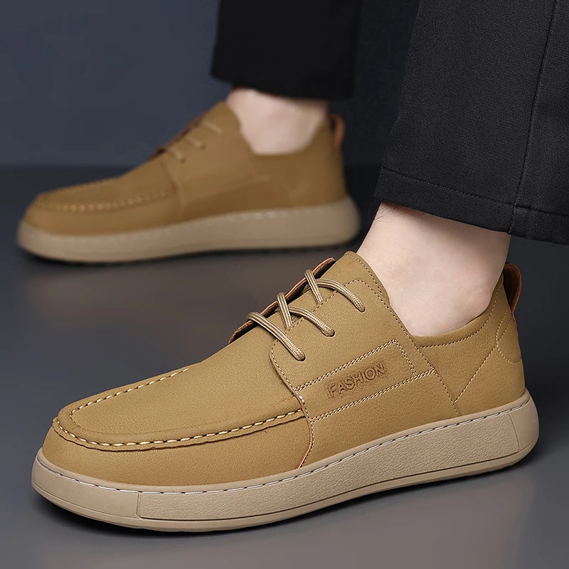 

Брендовая мужская кожаная обувь, популярные универсальные деловые модельные кожаные туфли в стиле ретро с круглым носком, качественные удобные туфли-оксфорды на плоской подошве