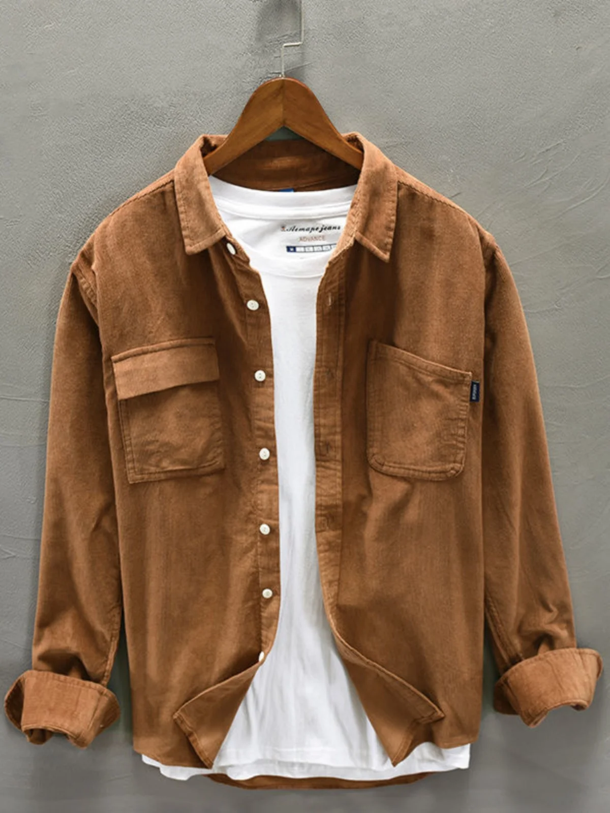 

Retro Workwear Corduroy Jaet Men's Casual Top Dirt Resistant Wear Resistant Outdoor irt Loose Pure Cotton Outerwear Trendy