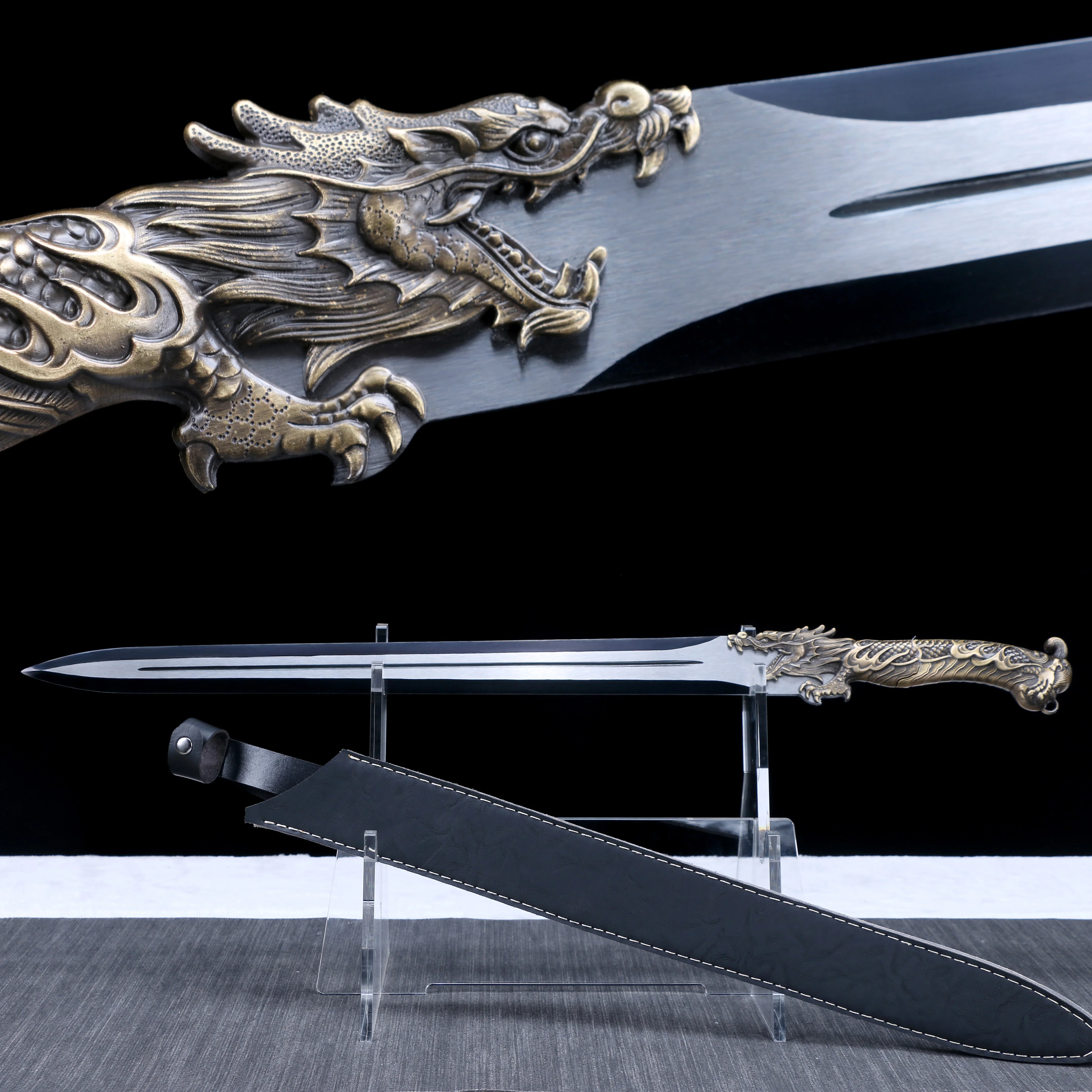 

76cm Medieval Dragon sword high manganese steel True Sword True steel sharp battle ready to fight Hand weapon katana bronze