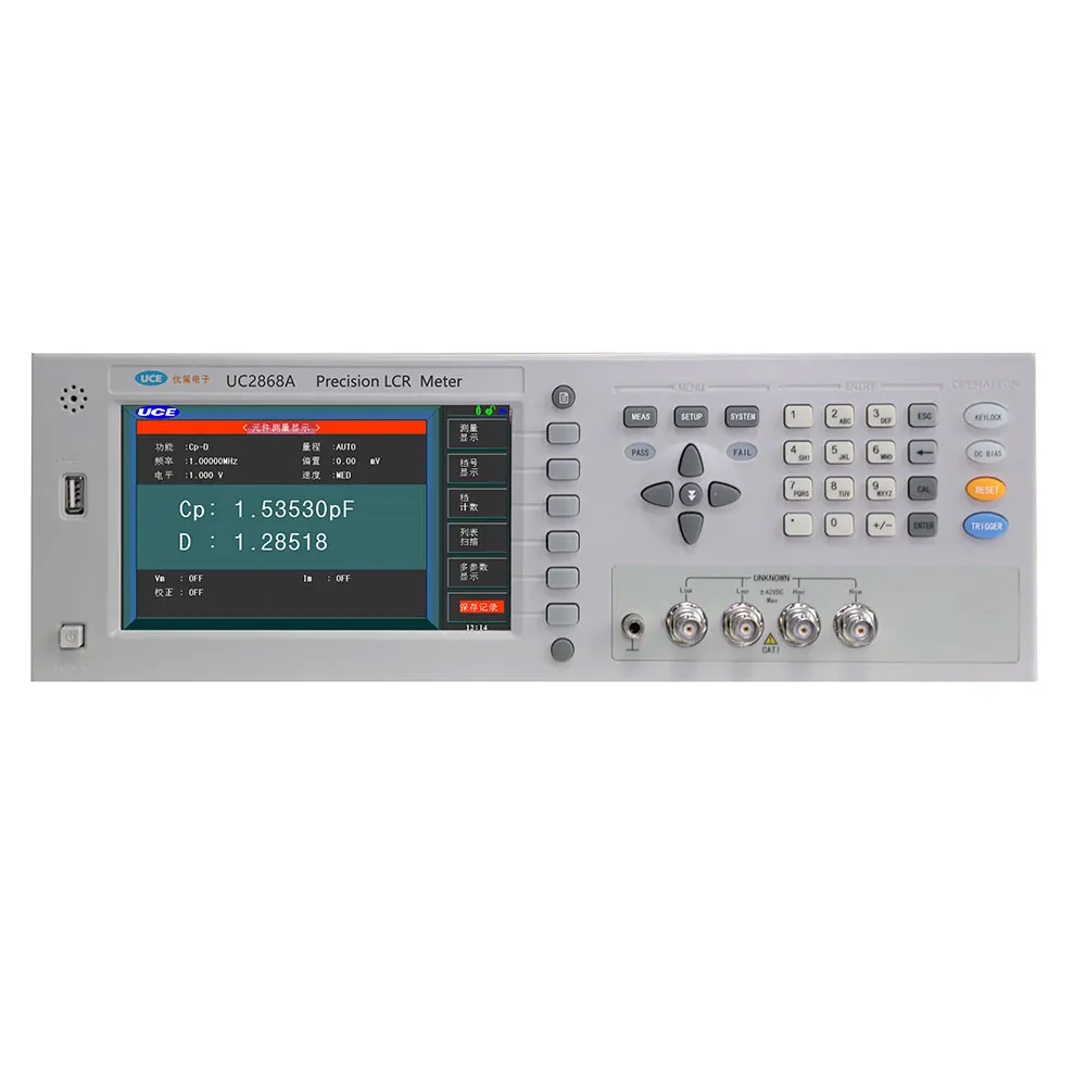 UCE High Frequency Digital LCR Meter UC2868A/UC2867/UC2866 with 7 inch Color TFT Screen 4 Parameter Display
