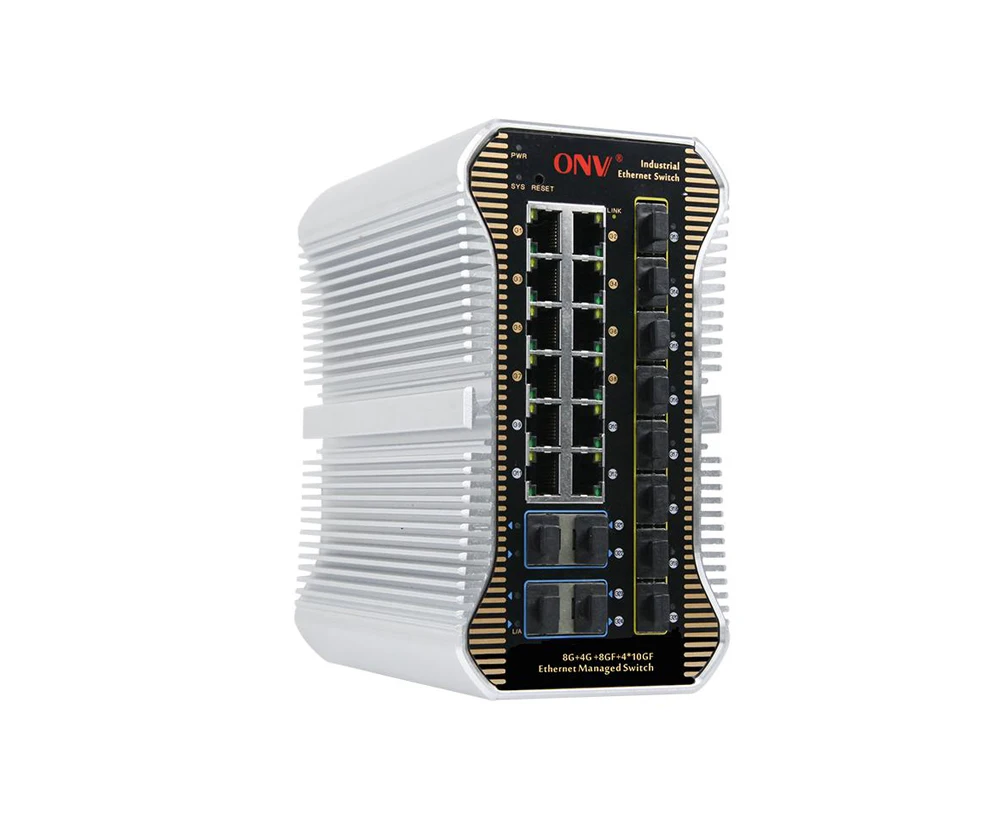 

ONV 24-port 10G Uplink L2+ Managed Industrial Ethernet Switch for CCTV,12*GE+8*GF+4*TF(VTS)