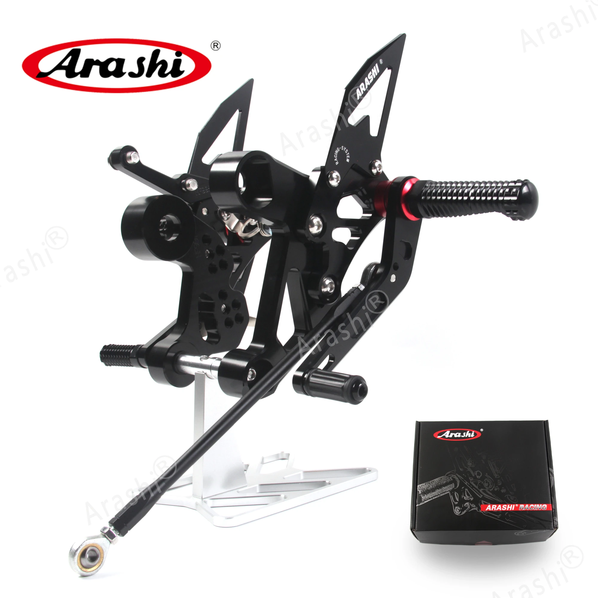 Arashi MT09 / FZ09 / FJ09 Arashi Footrest CNC Adjustable Rearset Foot Pegs For YAMAHA MT FZ 09 MT-09 FZ-09 2014 - 2020 QS