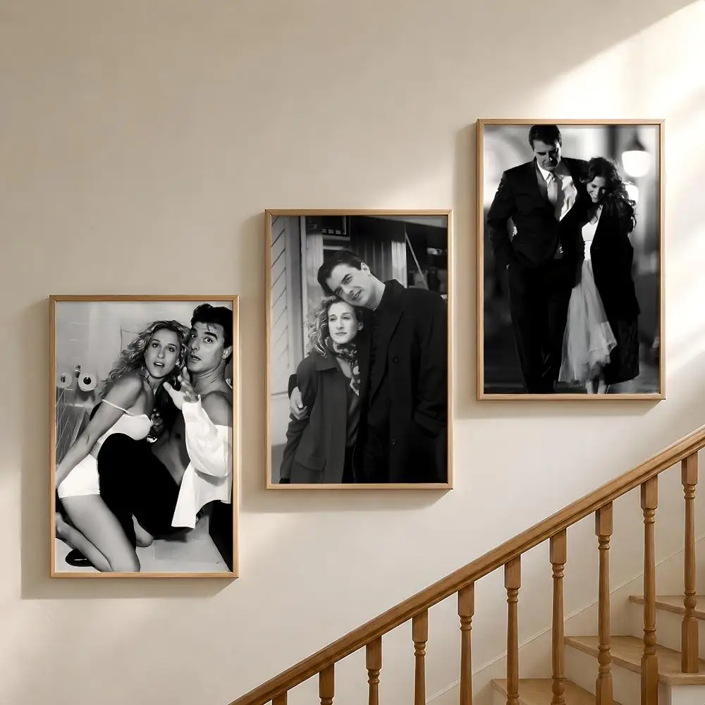 TV Sex and the City Carrie and Mr Big Poster Waterproof HD Modern Peel And Stick Wall Decor Bedroom Living Room Dorm Office