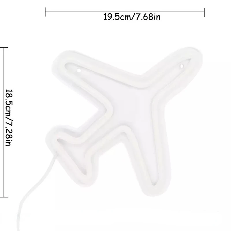 Aircraft Shape Neon Sign LED Airplane Modeling Wall Decor Light for Boys Led Sign for Bedroom Playroom Birthday Party Gifts