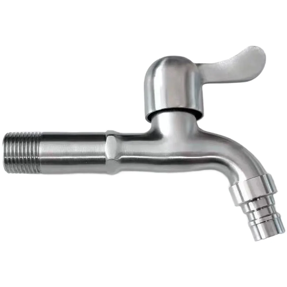 Extended Stainless Steel Quick Open Faucet High Temperature Resistant Water Tap For Bathroom Kitchen Sink Modern Brushed Fixture
