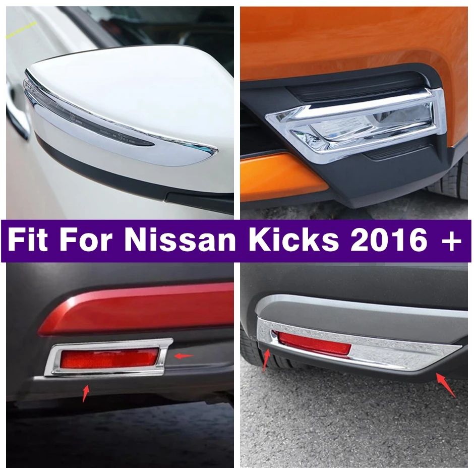 

ABS Chrome Door Rearview Mirror Decoral Strips Front Rear Fog Lamp Light Cover Trim Fit For Nissan Kicks 2016 - 2023 Accessories