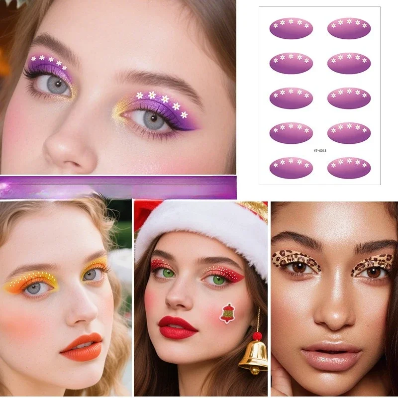 Eye Shadow Stickers Stage Party Eye Makeup Decals Waterproof Self Adhesive Eye Decorations Disposable Cosmetic Tattoo Tools - view 3