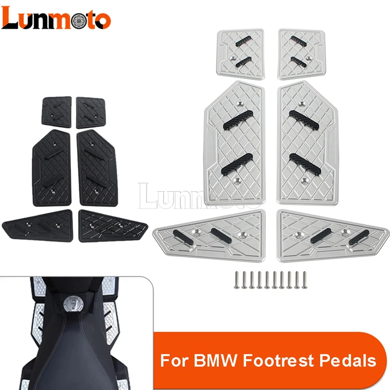 

Motorcycle Anti-Slip Aluminum Thick Rubber Foot Pegs For BMW C400GT 2018-2024 Footrest Pedals Anodized Scooter Modified Install