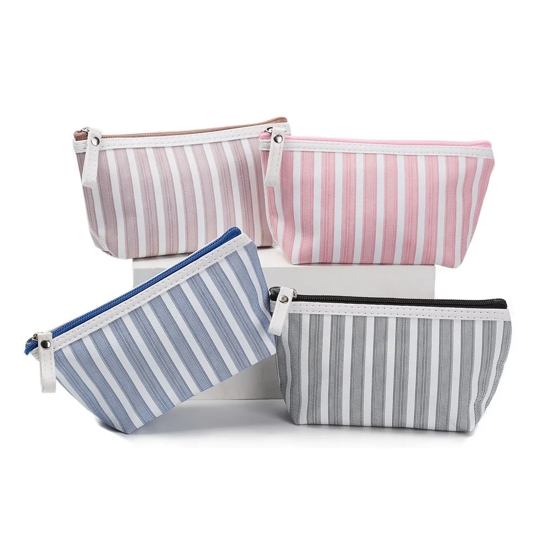 New Hot Make Up Pouch Travel Striped Printed Cosmetic Bag Toiletry Organizer Purse Travel Portable Storage Bag Handheld