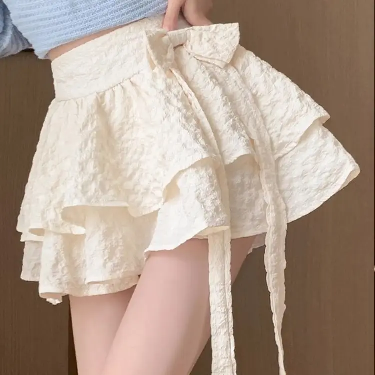 

Ballet-style Tutu Skirt, Spring/summer A-line Short Skirt, High-waisted Bow-tie Half-skirt