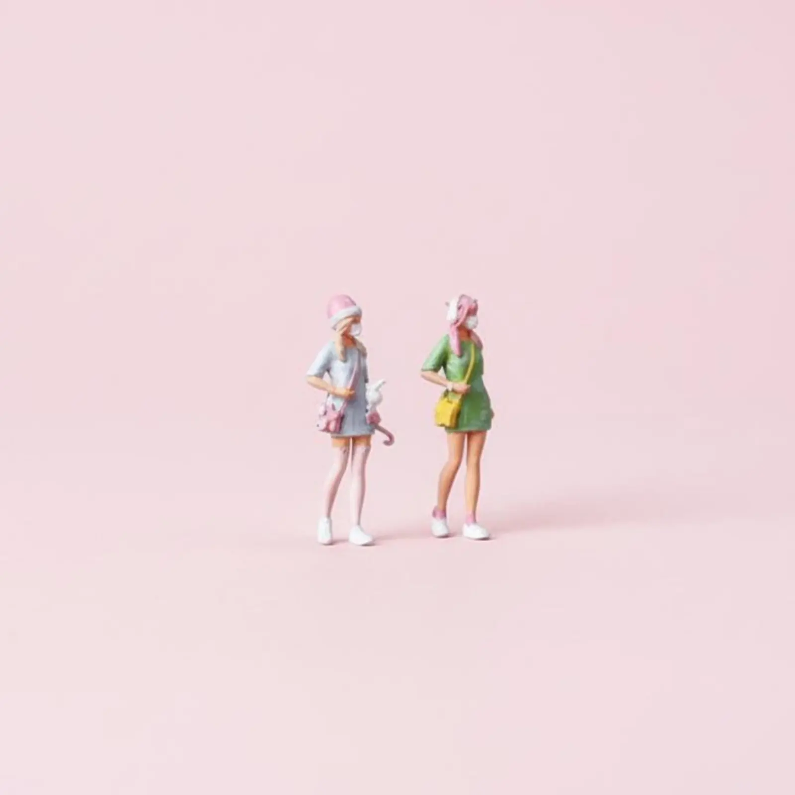 2 Pieces 1:64 Scale Female Figures Sweet Cute Aesthetic Best Friend Doll Set Hand-Painted Resin Figurine Highly Detailed view 6