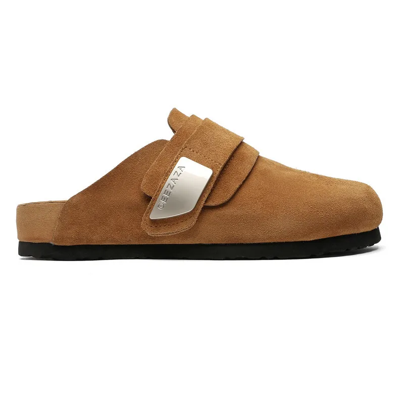 Boken Shoes Men's 2026 New External Slippers with a High Grade and Ancient Money Style Couple's Baotou Half Top Shoes