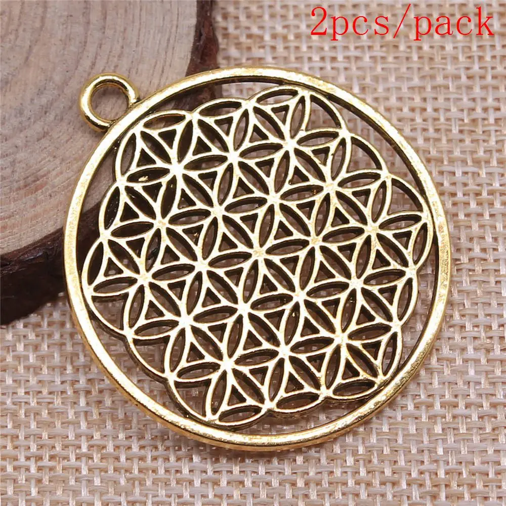 Large Flower Of Life Charms For Jewelry Making DIY Pendants For Gift Bulk