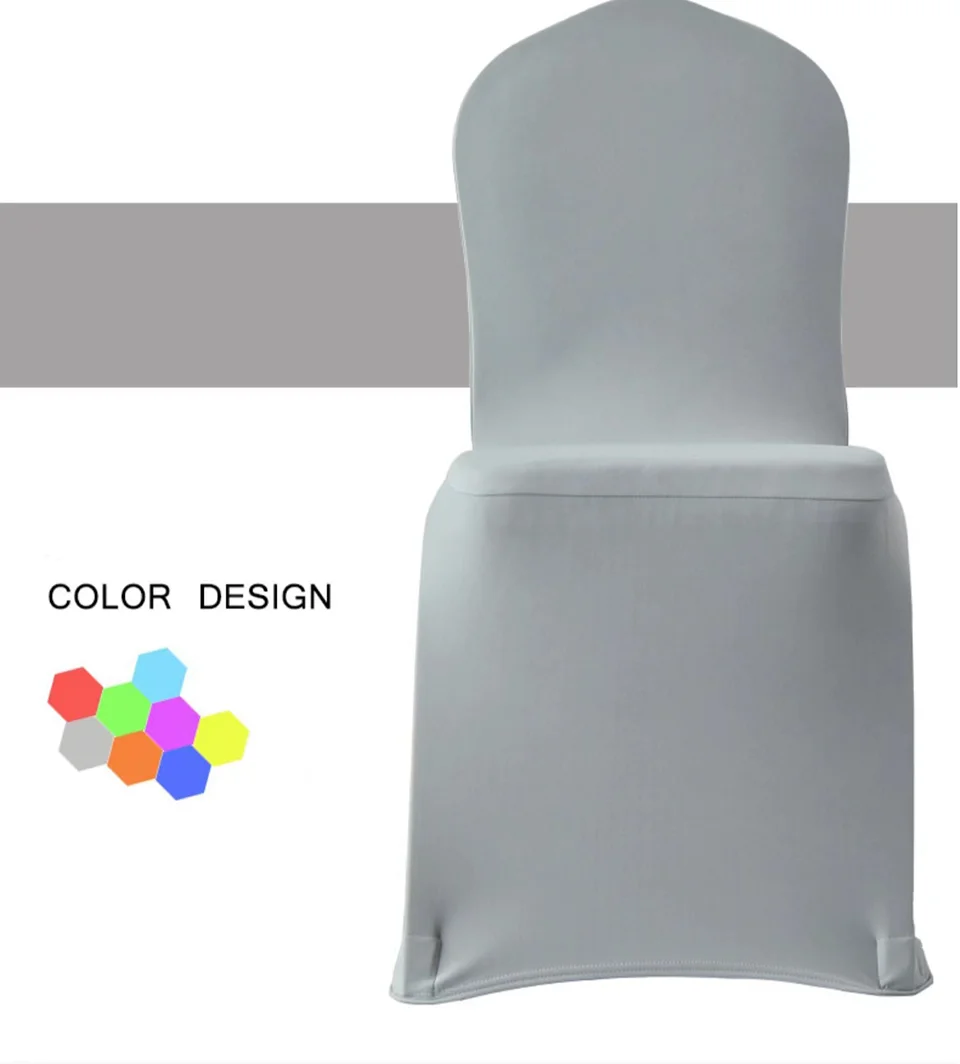 20 50 Pcs Polyester Spandex Wedding Chair Covers Arched Front White for Wedding Party Dining Banquet Chair Flat-Front Covers