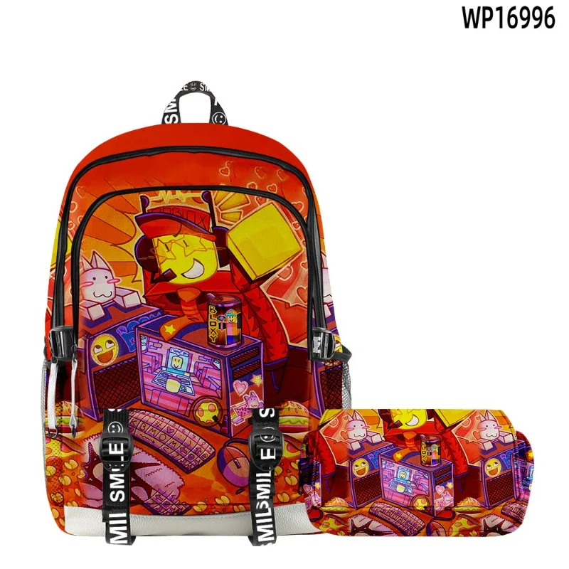 

3D New Cross Border Game Roblox Forsaken Gubby Set Backpack Double Layer Pen Bag Two Piece Set School Student Daily Necessities