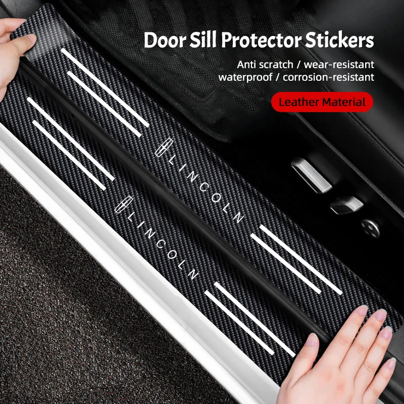Tira antiarañazos para alféizar de puerta de coche, pegatina de protección para Lincoln Navigator Continental Nautilus Aviator MKZ MKX MKC MKT MKS