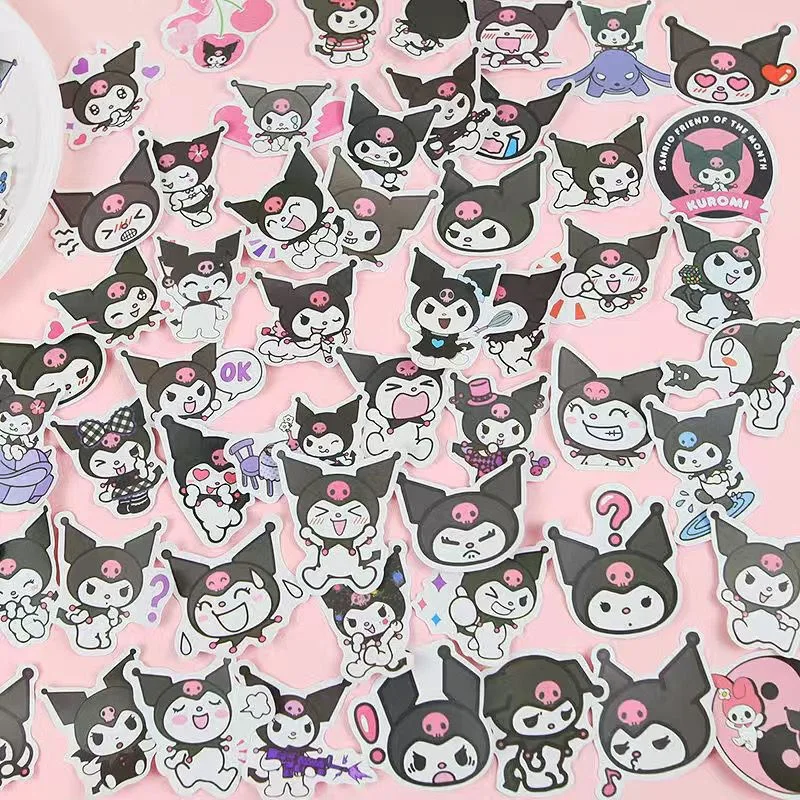 Cute Sanrio Kuromi Graffiti adesivos para crianças, não repetindo, DIY, 120pcs