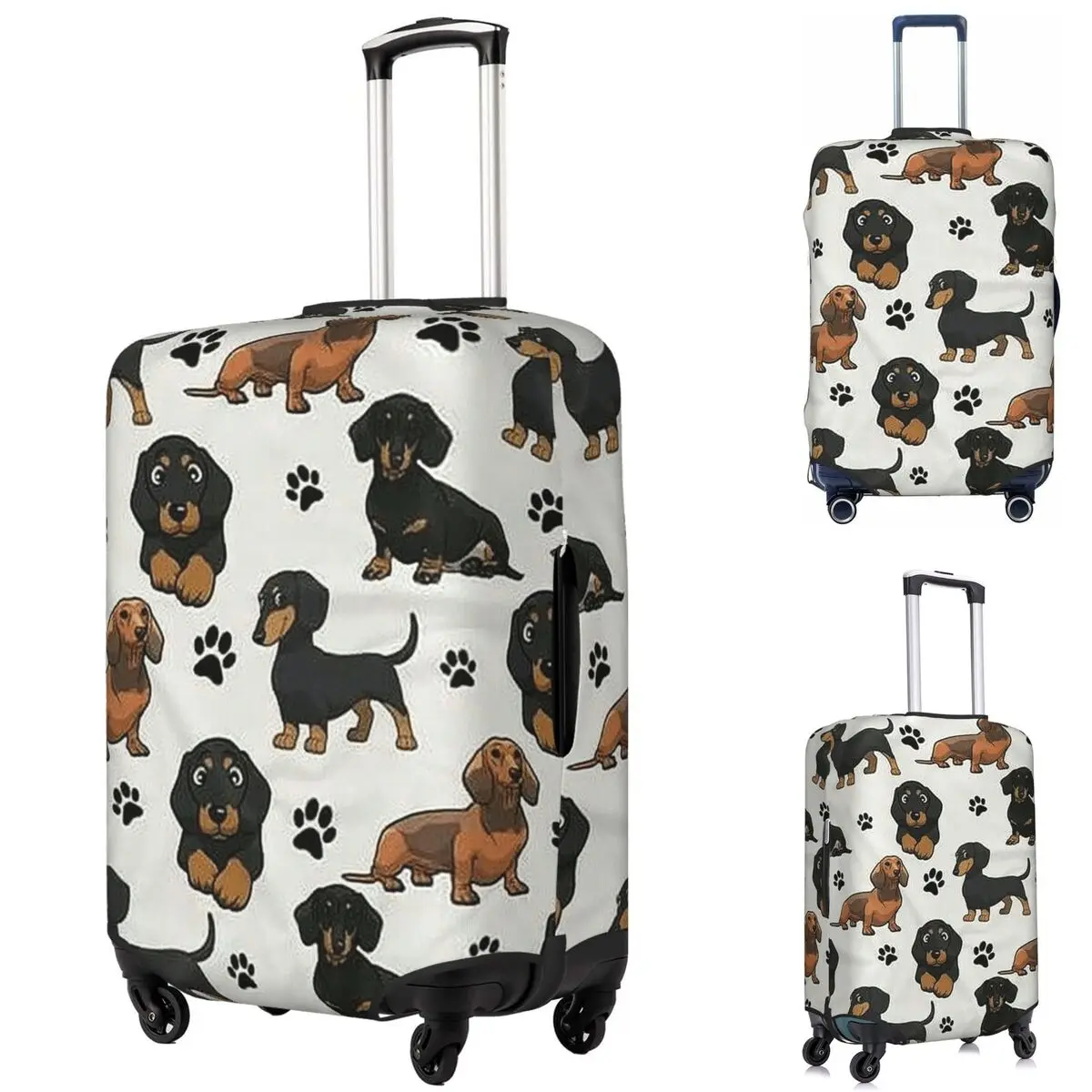 

Dachshund Dog Cartoons Cute Suitcase Cover Protection Elastic Travel Luggage Protector Covers for 18-32 Inch