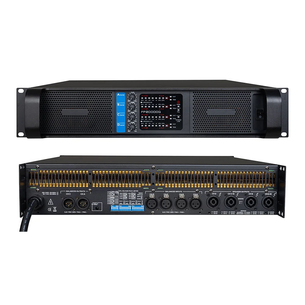 Active Digital Class TD 4-Channel for Amplifier Stage Karaoke DJ Power 4 Ohm Metal Shell