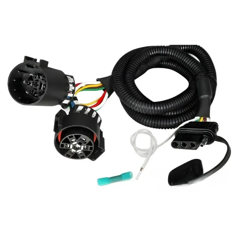 

4-контактный 7-контактный адаптер для прицепа, мужской и женский удлинитель, белый провод, улучшенная обновленная версия