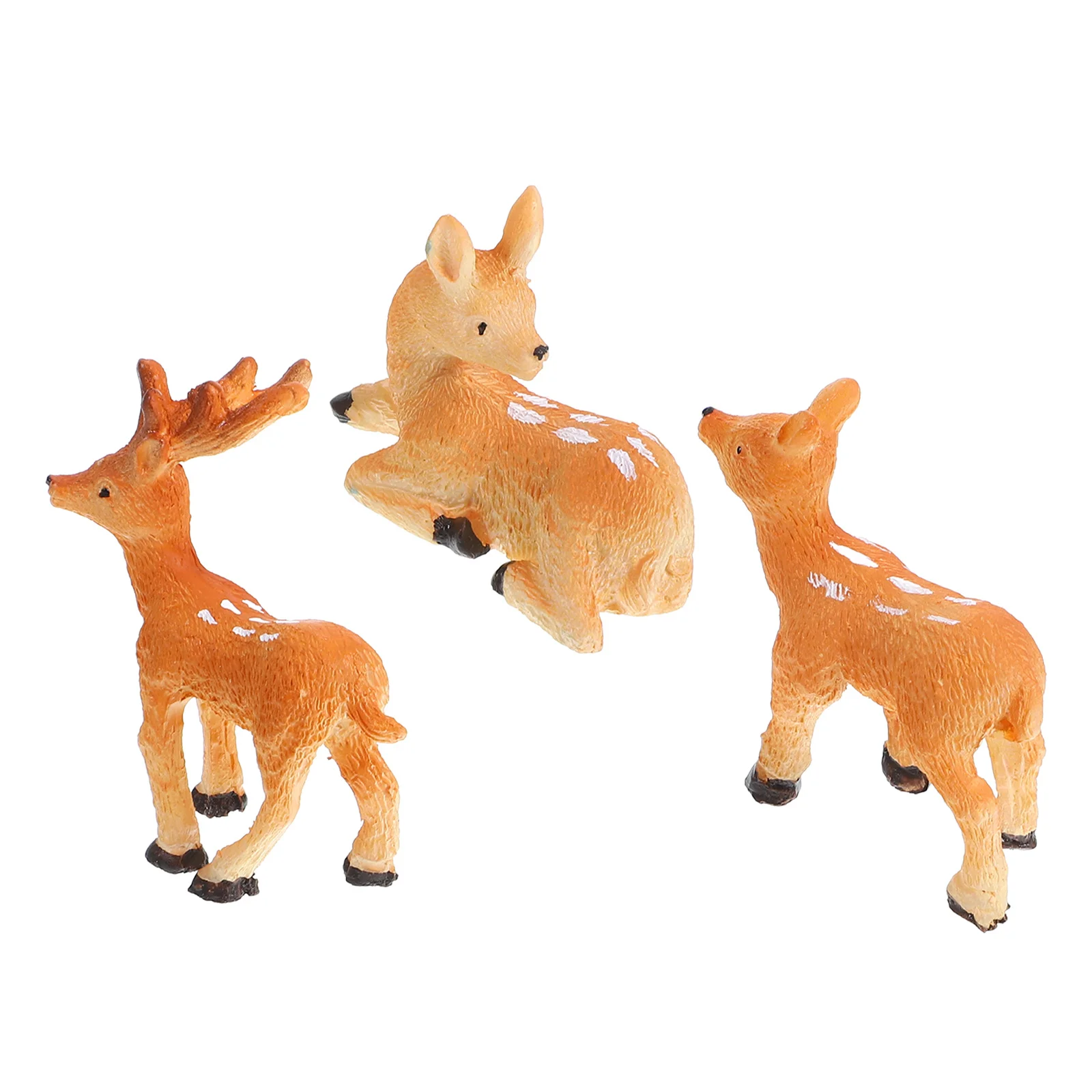 3 uds Mini bonsái Micro decoraciones de paisaje Micro jardín Mini decoración del hogar estatuas pequeñas adorno de ciervo ciervo