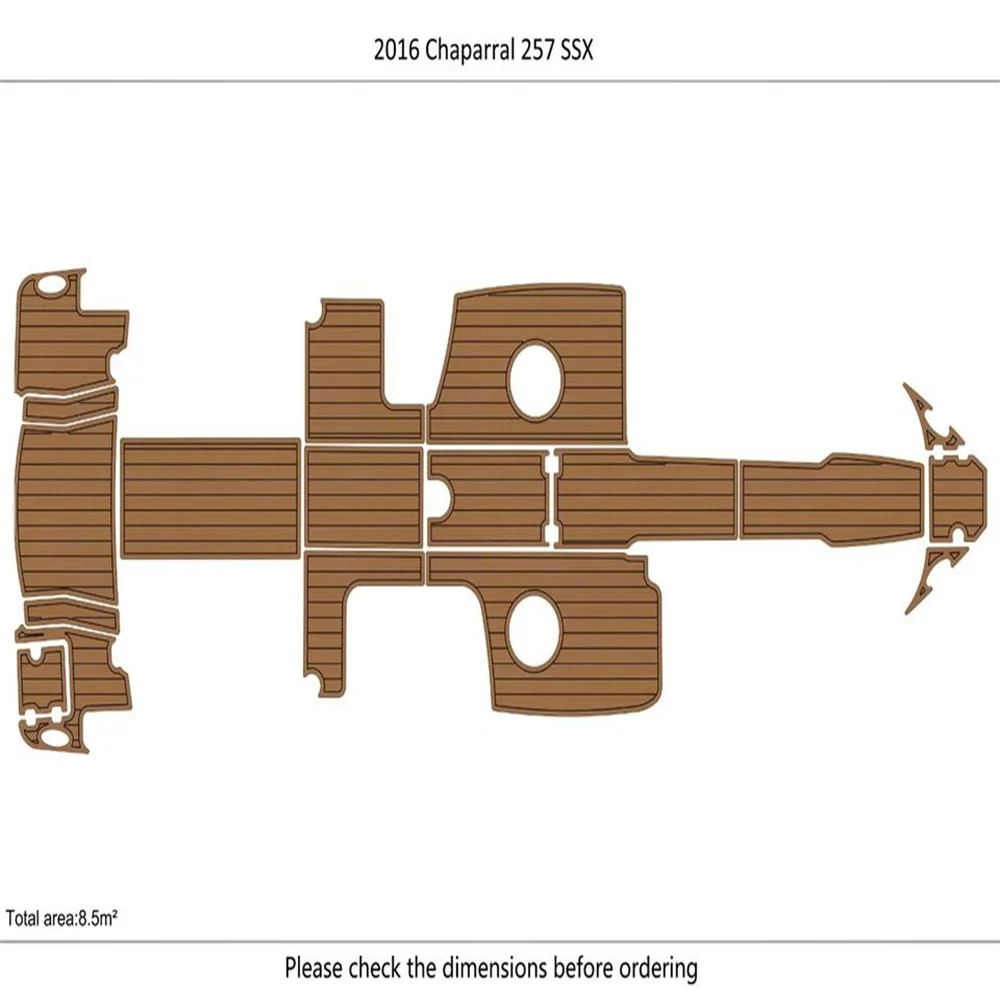 

2016 Chaparral 257 SSX cockpit & Swim Platform 1/4" 6mm EVA Teak teak floor SeaDek MarineMat Gatorstep Style Self Adhesive