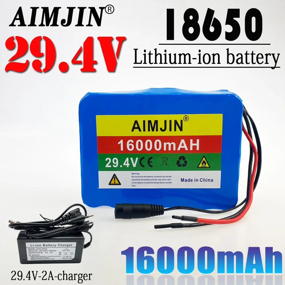 7S5P 24V 16Ah battery pack 500W 29.4V 16000mAh 18650 wheelchair lithium-ion battery with built-in BMS