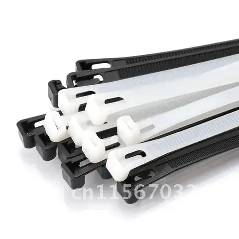 Plastic Nylon Wire Cable Zip Ties Self-Locking 100Pcs Black Or White Fasten Loop Cable Various Specifications