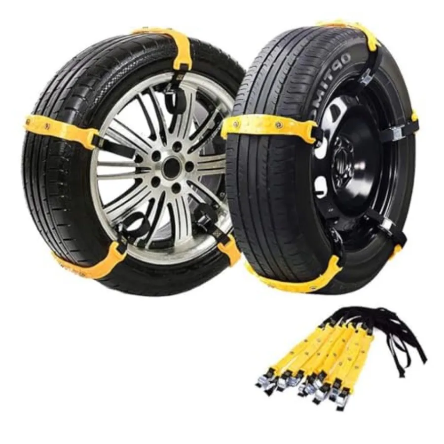 

Snow Chains Anti-Skid Anti Slip Emergency Snow Tire Chains - Portable Emergency Traction Snow Mud Chains Universal Adjustable 1