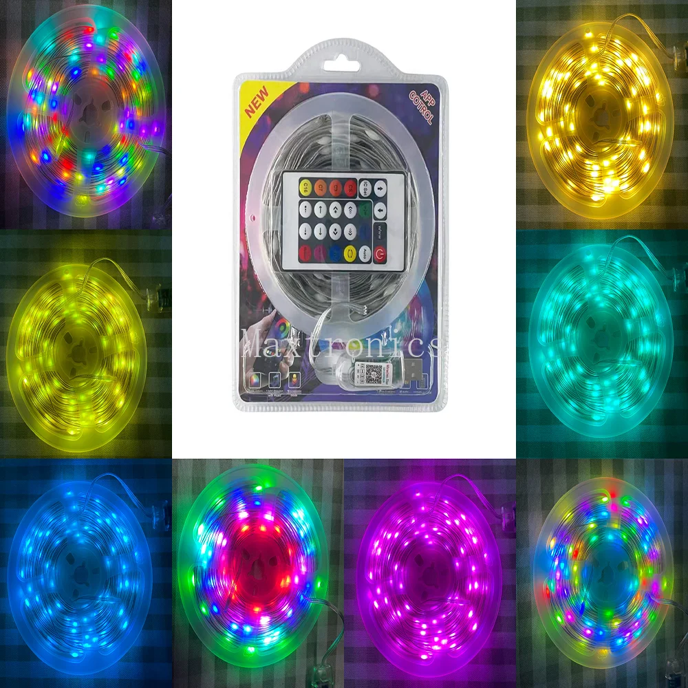 10M DC5V WS2812B LED z Bluetooth ciąg bajkowe oświetlenie RGBIC Dreamcolor adresowalne Party Christmas Lights dekoracje ślubne Garland