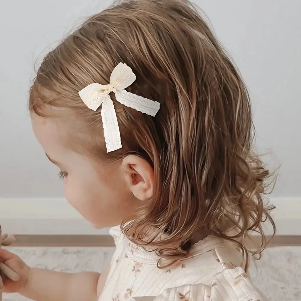 6pcs Elegant Lace Bow Hair Clips for Girls Fairy Bow Hair Clip for Spring and Summer Kids Headwear Girl Hair Accessoires
