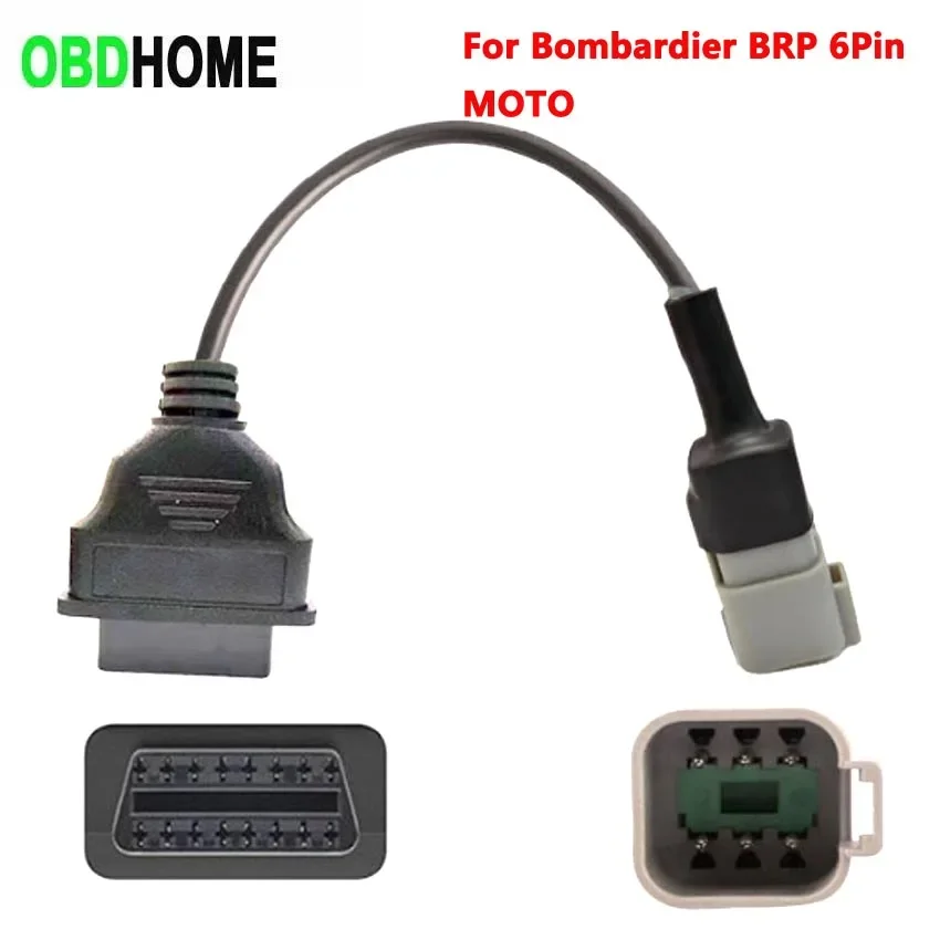 Car OBD2 16pin To UTV Motocycle 6 Pin Cable for Bombardier 6Pin Scanner Extension Connector for BRP 6PIN MOTO ATV UTV Motorbike