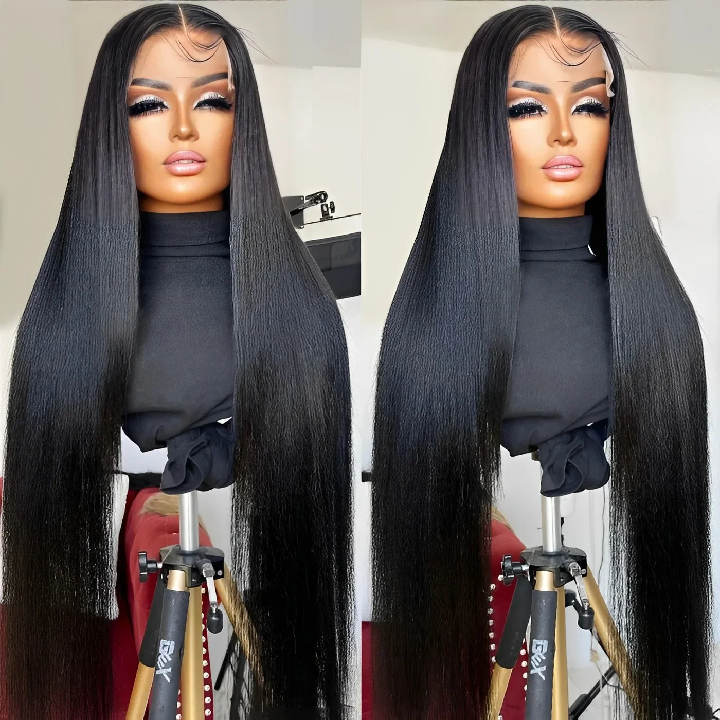 13x4 13x6 Brazilian Bone Straight HD Transparent Lace Front Glueless Wigs Pre Plucked 4X4 Lace Closure Wig For Women Human Hair